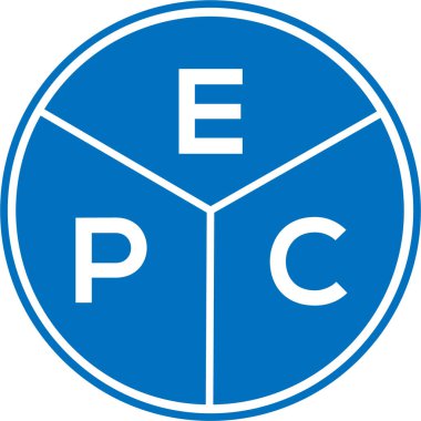 Beyaz arkaplanda EPC harf logosu tasarımı. EPC yaratıcı daire harfi logosu konsepti. EPC harf tasarımı.
