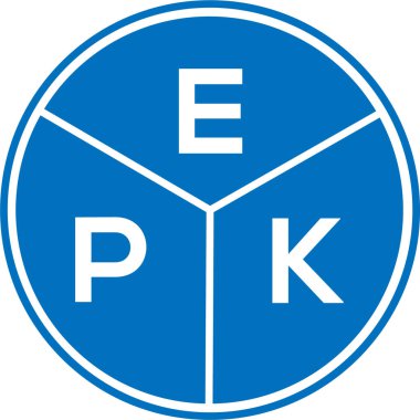 Beyaz arkaplanda EPK harf logosu tasarımı. EPK yaratıcı daire harfi logosu konsepti. EPK harf tasarımı.