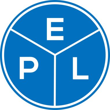 Beyaz arkaplanda EPL harf logosu tasarımı. EPL yaratıcı daire harfi logosu konsepti. EPL harf tasarımı.