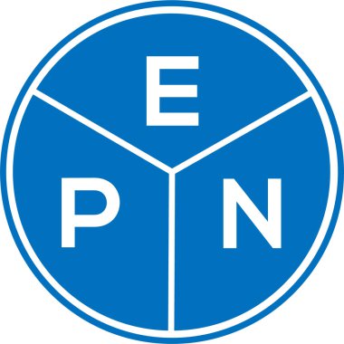 Beyaz arka planda EPN harf logosu tasarımı. EPN yaratıcı daire harfi logosu konsepti. EPN harf tasarımı.