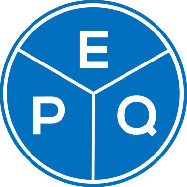 Beyaz arka planda EPQ harf logosu tasarımı. EPQ yaratıcı daire harfi logosu konsepti. EPQ harf tasarımı.