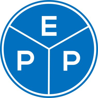 Beyaz arkaplanda EPP harf logosu tasarımı. EPP yaratıcı daire harfi logosu konsepti. EPP harf tasarımı.