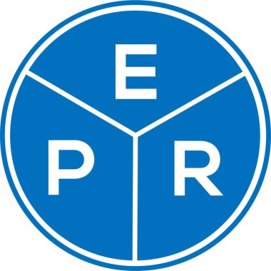 Beyaz arka planda EPR mektup logosu tasarımı. EPR yaratıcı daire harfi logosu konsepti. EPR harf tasarımı.