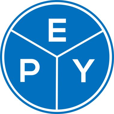 Beyaz arkaplanda EPY harf logosu tasarımı. EPY yaratıcı daire harfi logosu konsepti. EPY harf tasarımı.