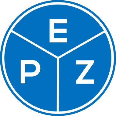 Beyaz arkaplanda EPZ harf logosu tasarımı. EPZ yaratıcı daire harfi logosu konsepti. EPZ harf tasarımı.