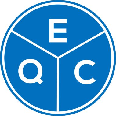 Beyaz arka planda EQC harf logosu tasarımı. EQC yaratıcı daire harfi logosu konsepti. EQC harf tasarımı.