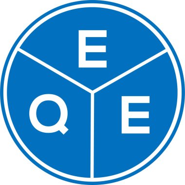 Beyaz arka planda EQE harf logosu tasarımı. EQE yaratıcı daire harfi logosu konsepti. EQE harf tasarımı.