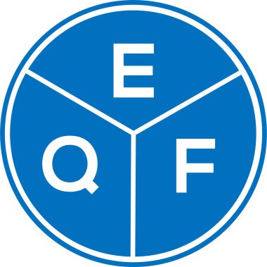 Beyaz arkaplanda EQF harf logosu tasarımı. EQF yaratıcı daire harfi logosu konsepti. EQF harf tasarımı.