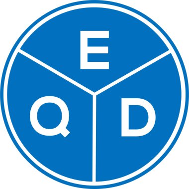Beyaz arkaplanda EQD harf logosu tasarımı. EQD yaratıcı daire harfi logosu konsepti. EQD harf tasarımı.