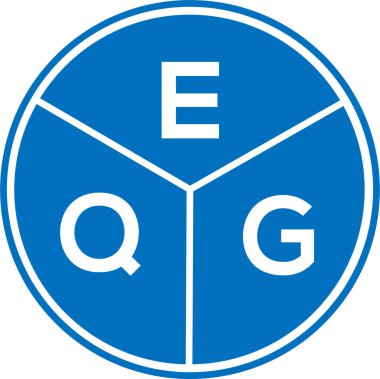 Beyaz arkaplanda EQG harf logosu tasarımı. EQG yaratıcı daire harfi logosu konsepti. EQG harf tasarımı.
