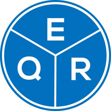Beyaz arka planda EQR harf logosu tasarımı. EQR yaratıcı daire harfi logosu konsepti. EQR harf tasarımı.