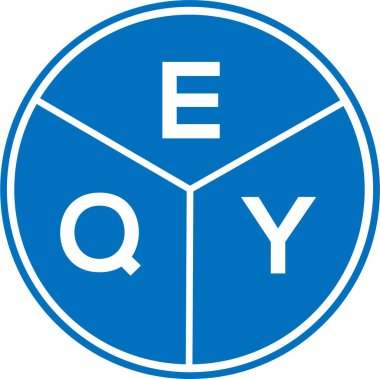 Beyaz arkaplanda EQY harf logosu tasarımı. EQY yaratıcı daire harfi logosu konsepti. EQY harf tasarımı.