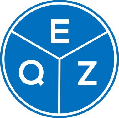 Beyaz arkaplanda EQZ harf logosu tasarımı. EQZ yaratıcı daire harfi logosu konsepti. EQZ harf tasarımı.