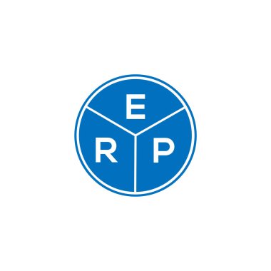 Beyaz arka planda ERP harf logosu tasarımı. ERP yaratıcı daire harfi logosu. ERP harf tasarımı.