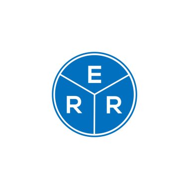 Beyaz arka planda ERR harf logosu tasarımı. ERR yaratıcı daire harfi logosu. ERR harf tasarımı.