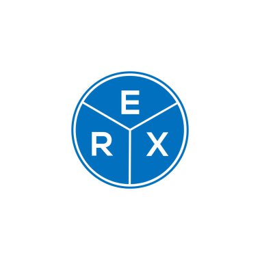 Beyaz arka planda ERX harfli logo tasarımı. ERX yaratıcı daire harfi logosu. ERX harf tasarımı.