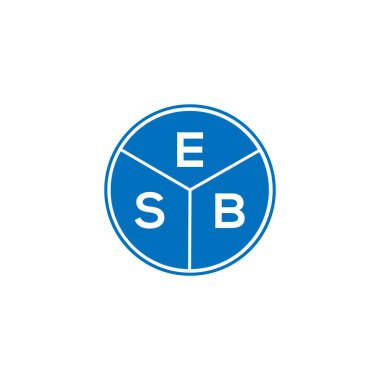 Beyaz arka planda ESB harfi logo tasarımı. ESB yaratıcı daire harfi logosu konsepti. ESB harf tasarımı.