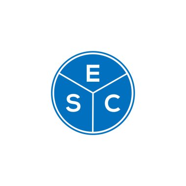 Beyaz arka planda ESC harf logosu tasarımı. ESC yaratıcı daire harfi logosu. ESC harf dizaynı. Beyaz arkaplanda ESC harf logosu tasarımı. ESC yaratıcı daire harfi logosu. ESC harf tasarımı.