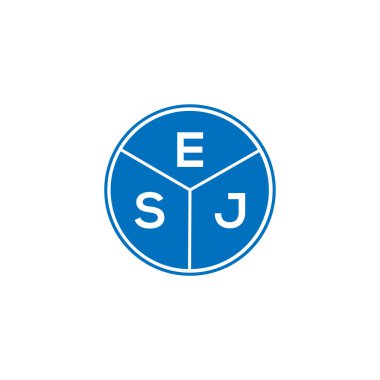 Beyaz arka planda ESJ harfi logo tasarımı. ESJ yaratıcı daire harfi logosu. ESJ harf tasarımı.