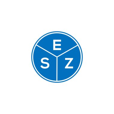 Beyaz arka planda ESZ harfi logo tasarımı. ESZ yaratıcı daire harfi logosu. ESZ harf tasarımı.