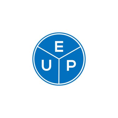 Beyaz arkaplanda EUP harf logosu tasarımı. EUP yaratıcı daire harfi logosu. EUP harf tasarımı. Beyaz arkaplanda EUP harf logosu tasarımı. EUP yaratıcı daire harfi logosu. EUP harf tasarımı.