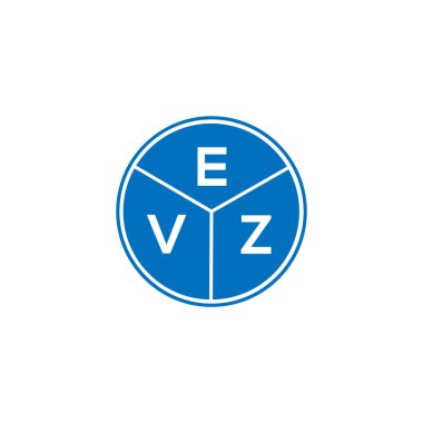 Beyaz arka planda EVZ harfi logo tasarımı. EVZ yaratıcı daire harfi logosu konsepti. EVZ harf dizaynı. EVZ harfi logo tasarımı beyaz arkaplanda. EVZ yaratıcı daire harfi logosu konsepti. EVZ harf tasarımı.