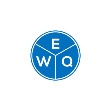 Beyaz arka planda EWQ harfi logo tasarımı. EWQ yaratıcı daire harfi logosu konsepti. EWQ harf tasarımı.