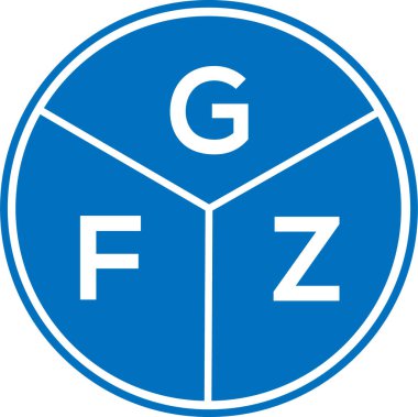 Beyaz arka planda GFZ harf logosu tasarımı. GFZ yaratıcı daire harfi logosu konsepti. GFZ harf tasarımı.