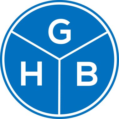Beyaz arka planda GHB harfi logo tasarımı. GHB yaratıcı daire harfi logosu konsepti. GHB harf tasarımı.