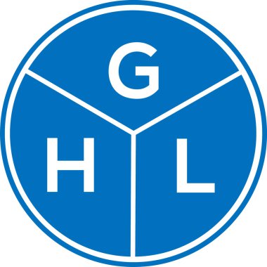 Beyaz arka planda GHL harf logosu tasarımı. GHL yaratıcı daire harfi logosu. GHL harf tasarımı.