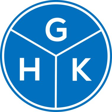 Beyaz arka planda GHK harf logosu tasarımı. GHK yaratıcı daire harfi logosu. GHK harf tasarımı.