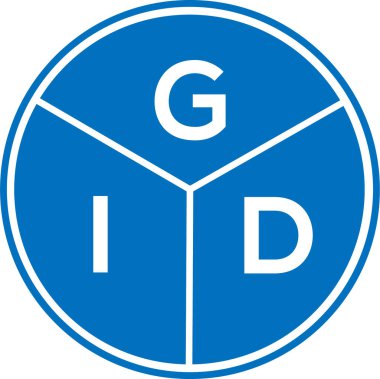Beyaz arkaplanda GID harf logosu tasarımı. GID yaratıcı daire harfi logosu. GID harf tasarımı.
