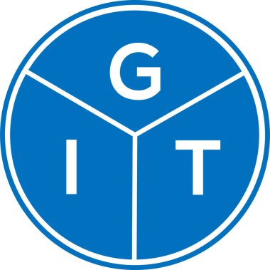 Beyaz arka planda GIT harfi logo tasarımı. GIT yaratıcı daire harfi logosu. GIT harf tasarımı.