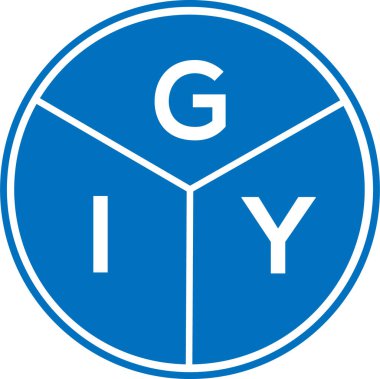 Beyaz arka planda GIY harf logosu tasarımı. GIY yaratıcı daire harfi logosu. GIY harf tasarımı.