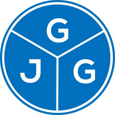 Beyaz arka planda GJG harf logosu tasarımı. GJG yaratıcı daire harfi logosu konsepti. GJG harf tasarımı.