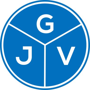 Beyaz arka planda GJV harf logosu tasarımı. GJV yaratıcı daire harfi logosu konsepti. GJV harf tasarımı.
