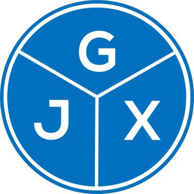 Beyaz arka planda GJX harfli logo tasarımı. GJX yaratıcı daire harfi logosu konsepti. GJX harf tasarımı.