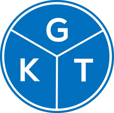 Beyaz arkaplanda GKT harf logosu tasarımı. GKT yaratıcı daire harfi logosu konsepti. GKT harf tasarımı.