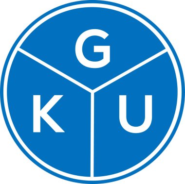 Beyaz arka planda GKU harf logosu tasarımı. GKU yaratıcı daire harfi logosu konsepti. GKU harf tasarımı.