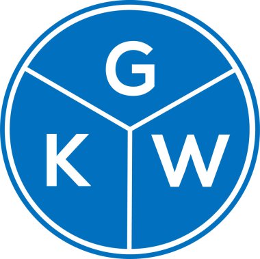 Beyaz arkaplanda GKW harf logosu tasarımı. GKW yaratıcı daire harfi logosu konsepti. GKW harf tasarımı.