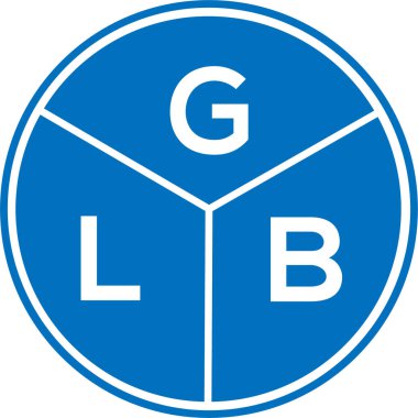 Beyaz arka planda GLB harfi logo tasarımı. GLB yaratıcı daire harfi logosu konsepti. GLB harf tasarımı.