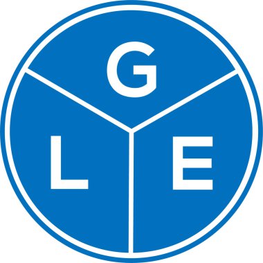 Beyaz arka planda GLE harf logosu tasarımı. GLE yaratıcı daire harfi logosu konsepti. GLE harf tasarımı.