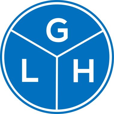 Beyaz arka planda GLH harf logosu tasarımı. GLH yaratıcı daire harfi logosu konsepti. GLH harf tasarımı.