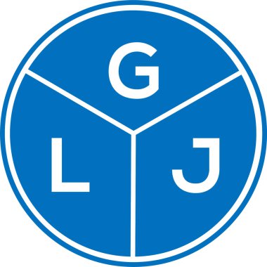Beyaz arka planda GLJ harf logosu tasarımı. GLJ yaratıcı daire harfi logosu konsepti. GLJ harf tasarımı.