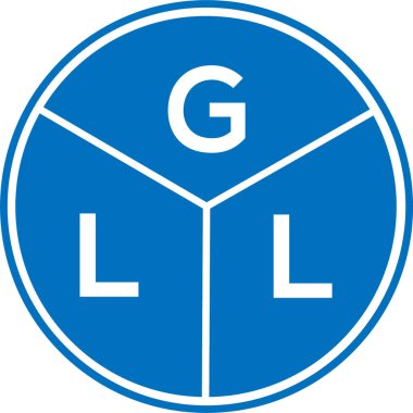 Beyaz arkaplanda GLL harfi logo tasarımı. GLL yaratıcı daire harfi logosu konsepti. GLL harf tasarımı.