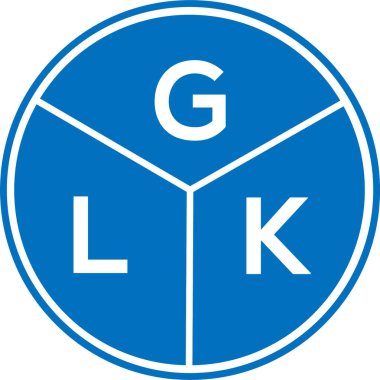 Beyaz arkaplanda GLK harf logosu tasarımı. GLK yaratıcı daire harfi logosu konsepti. GLK harf tasarımı.