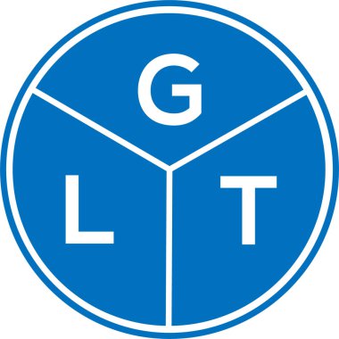 Beyaz arkaplanda GLT harf logosu tasarımı. GLT yaratıcı daire harfi logosu konsepti. GLT harf tasarımı.
