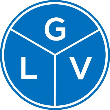 Beyaz arka planda GLV harf logosu tasarımı. GLV yaratıcı daire harfi logosu konsepti. GLV harf tasarımı.