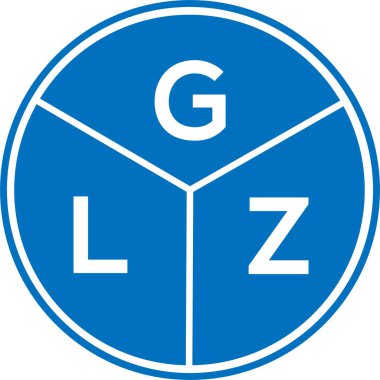 Beyaz arka planda GLZ harf logosu tasarımı. GLZ yaratıcı daire harfi logosu konsepti. GLZ harf tasarımı.