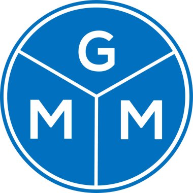 Beyaz arka planda GMM harf logosu tasarımı. GMM yaratıcı daire harfi logosu konsepti. GMM harf tasarımı.